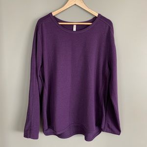 Shambhala Dark Purple French Terry Pullover NWT